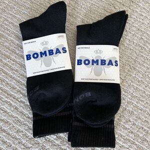 Bombas Men's All-Purpose Performance Black Socks. Large (2 Pair Sold as Set)